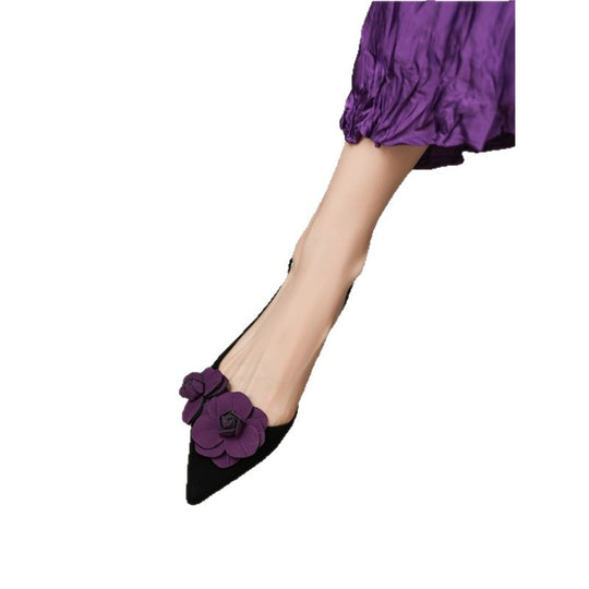 Damen Slingback Ballerinas mit floralem Dekor EB