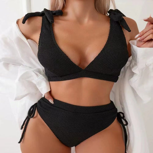 Damen Triangel-Bikini mit verstellbaren Trägern und hohem Bund EB