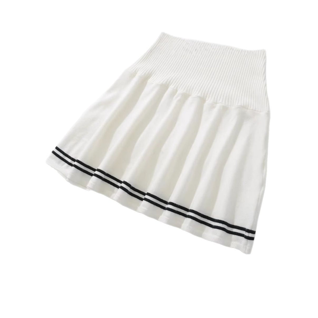 Damen Polo-Kleid mit Rüschensaum und dekorativem Bindeakzent EB