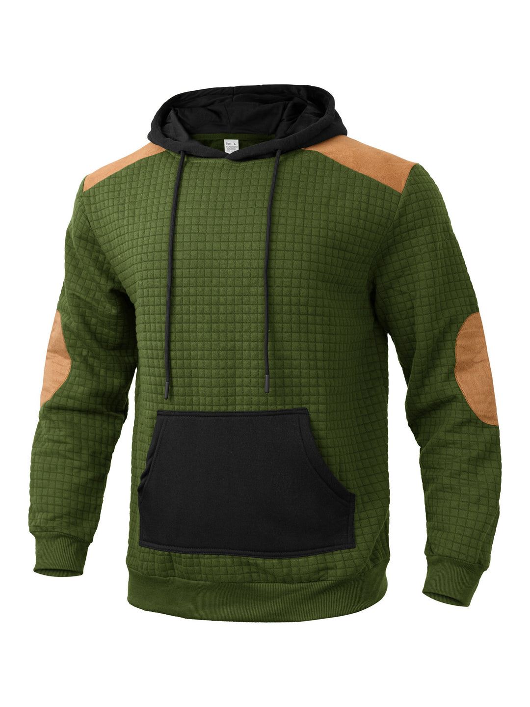 Herren modischer Kapuzenpullover mit strukturiertem Design und Kunstlederakzenten EB