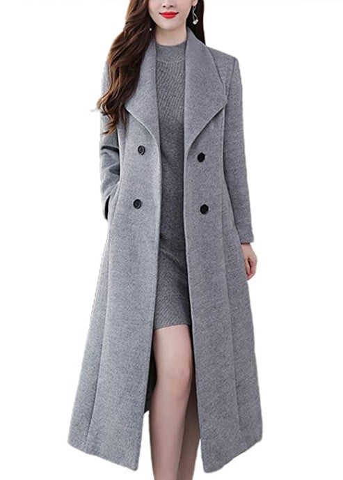 Damen Lange Wollmantel EB