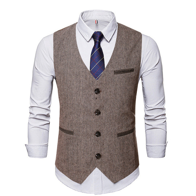 Herren elegante Anzugweste mit Kontrastdetails EB