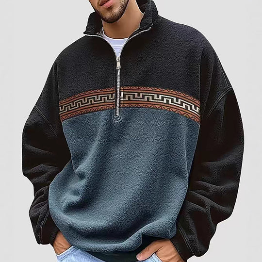Herren Fleece Pullover mit modischem Stehkragen EB
