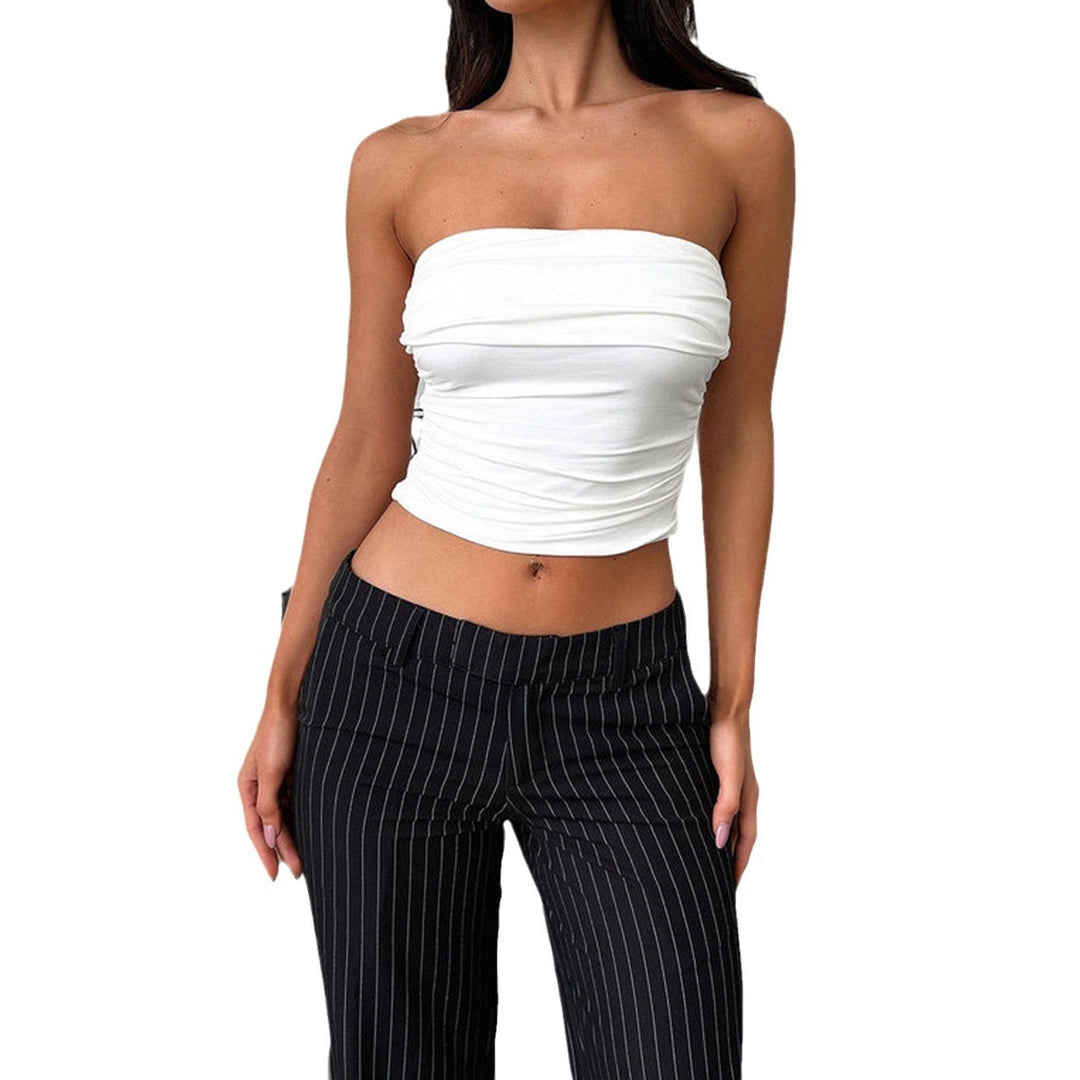 Damen Bandeau Top mit gerafftem Design EB