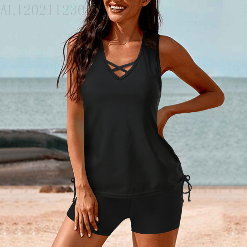 Damen Sportlicher Tankini mit Shorts EB