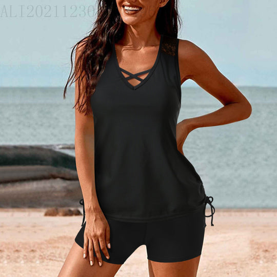 Damen Sportlicher Tankini mit Shorts EB