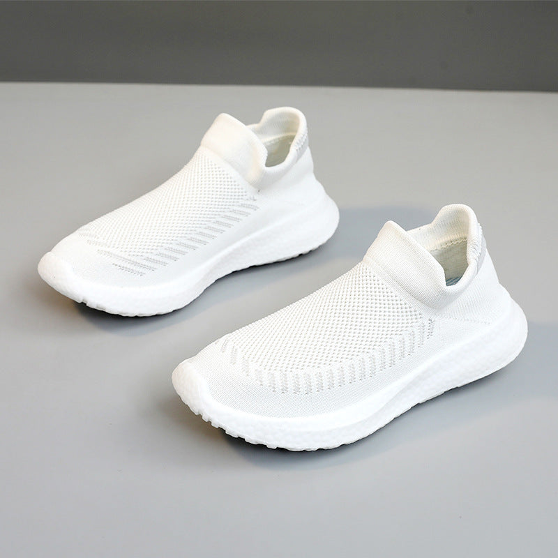 Damen atmungsaktive Slip-On Sneakers mit flexiblem Strick-Obermaterial EB