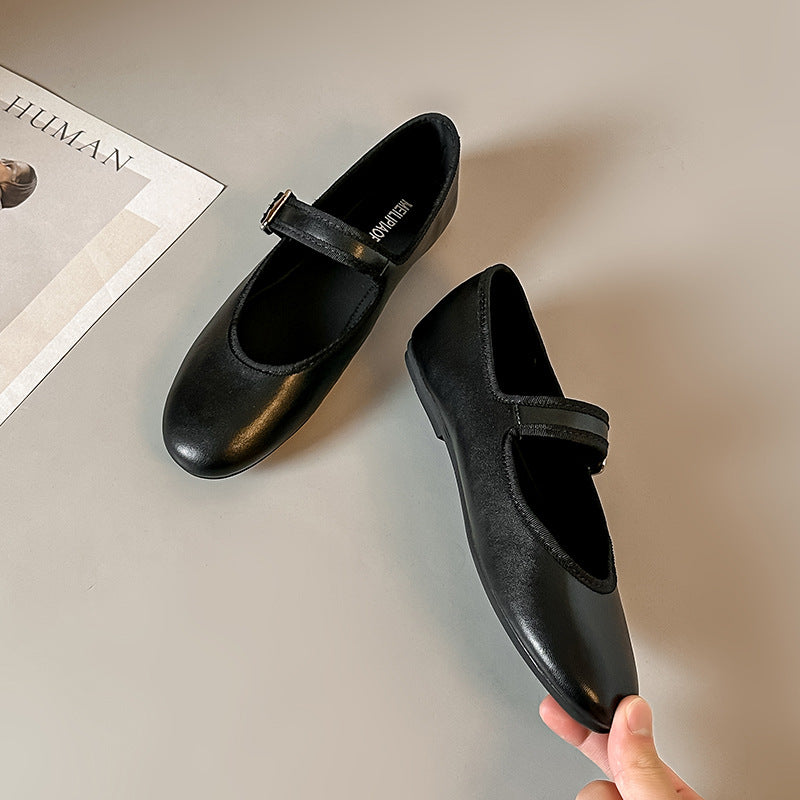 Damen elegante Ballerinas mit modischem Riemchen EB