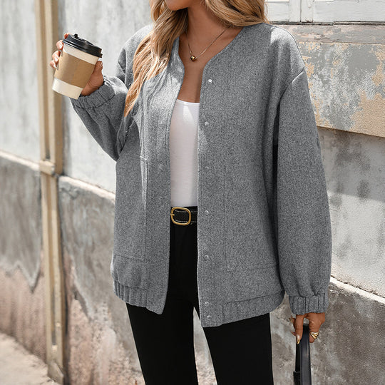 Damen Oversized Wool Mix Jacke EB