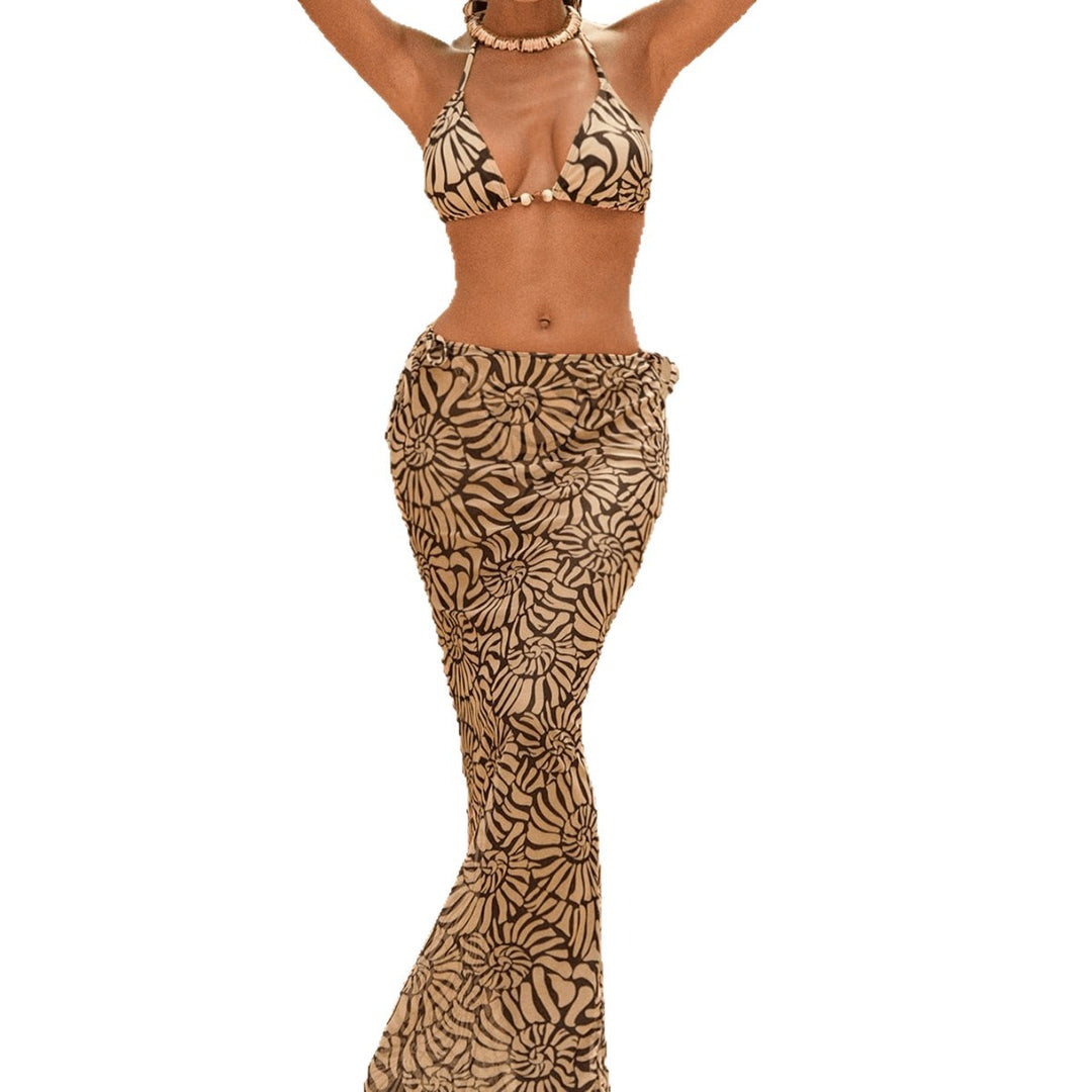 Damen Strand-Bikini-Set mit hochwertigem gehäkeltem Rock EB