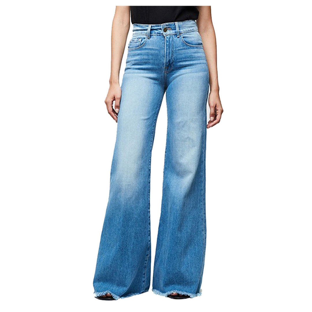Damen Hoch geschnittene Schlagjeans im Vintage-Look EB