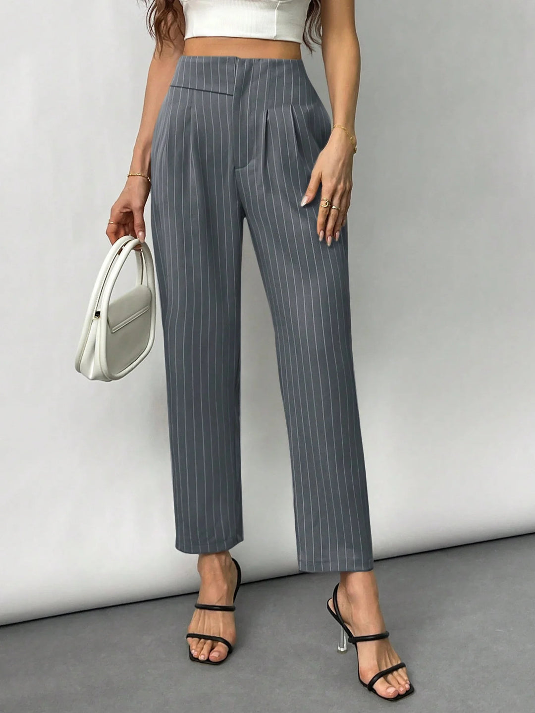 Damen Elegante und modische Anzughose mit Streifen EB