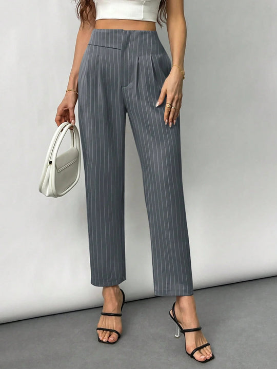 Damen Elegante und modische Anzughose mit Streifen EB
