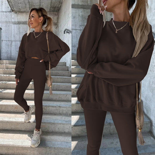 Damen Oversized Sweatshirt mit weitem Schnitt und strukturierten Ärmeln EB