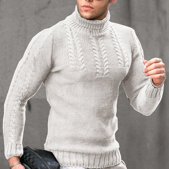 Herren Strickpullover mit hochstehendem Kragen EB