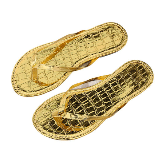Damen stilvolle Flip-Flops mit animalischem Muster EB