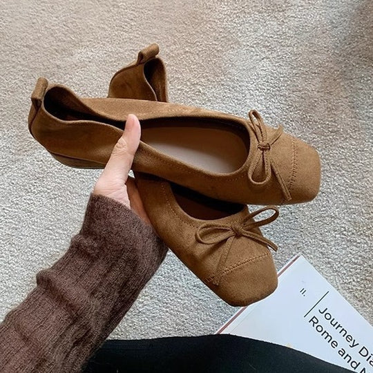 Damen Ballerina-Schuhe mit dekorativem Schleifendetail und bequemer Passform EB