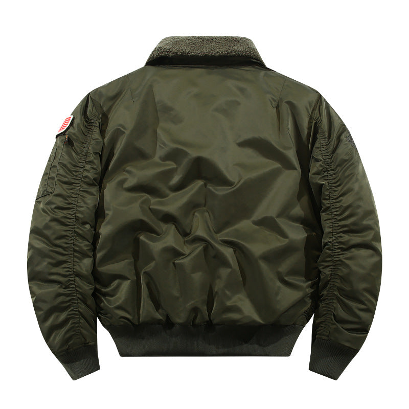 Herren Fliegerjacke mit Sherpa-Kragen und multifunktionalen Taschen EB