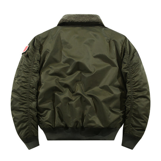 Herren Fliegerjacke mit Sherpa-Kragen und multifunktionalen Taschen EB