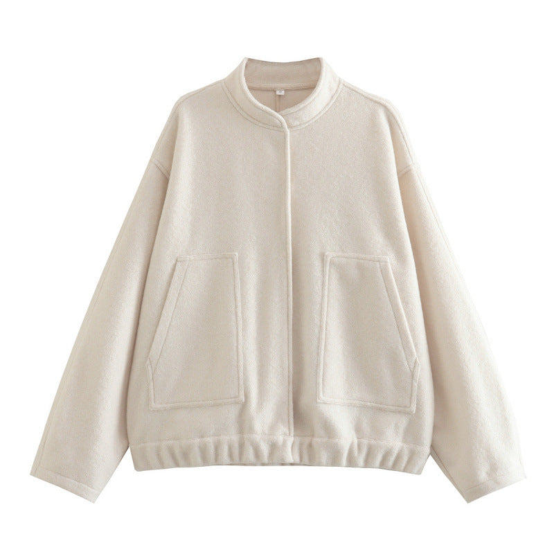 Damen coole Oversize-Jacke aus weichem Wollmix EB