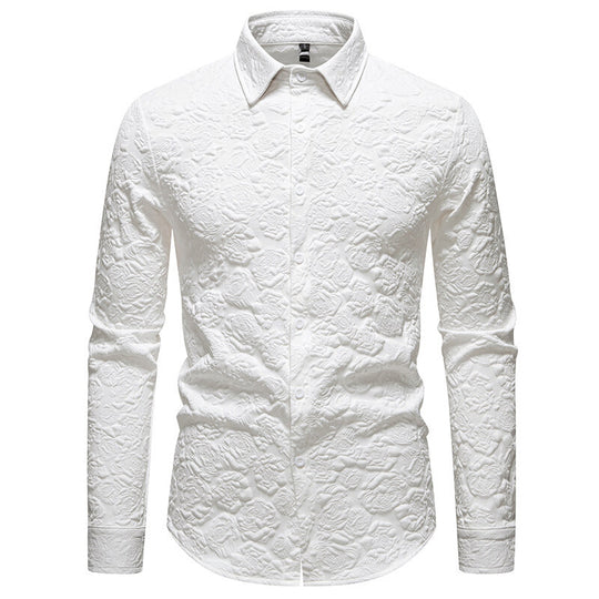 Herren Langarmhemd mit strukturiertem Design EB