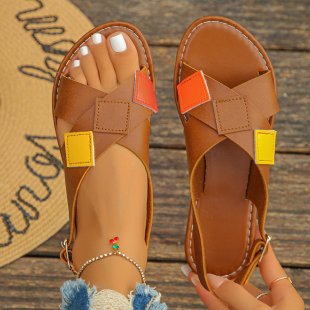 Damen Riemchen-Sandalen mit bunten Akzenten EB