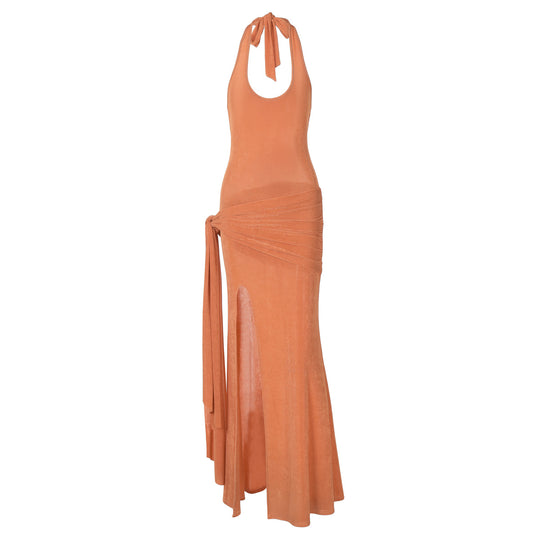 Damen Maxikleid mit raffiniertem Wickeldesign EB