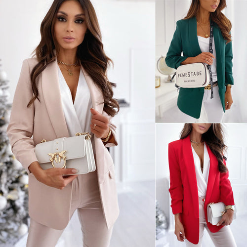 Damen eleganter, taillierter Blazer mit feinem Schnitt EB