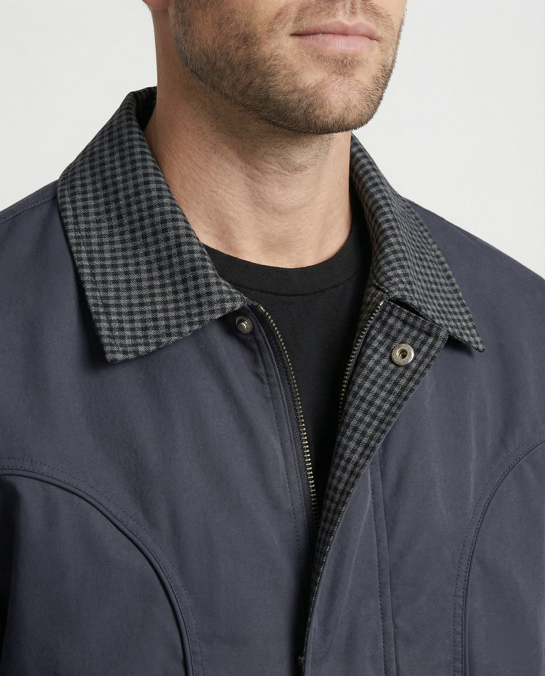 Herren wattierte Oversize-Bomberjacke mit verdecktem Reißverschluss und elastischem Saum EB