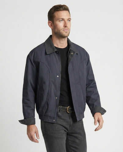 Herren wattierte Oversize-Bomberjacke mit verdecktem Reißverschluss und elastischem Saum EB