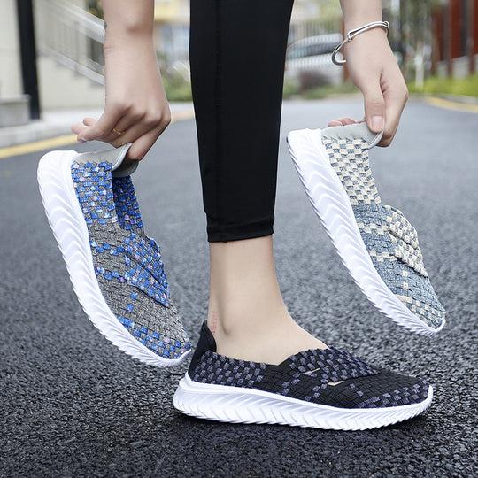 Damen Slip-On Sneakers mit atmungsaktiver Gewebestruktur EB