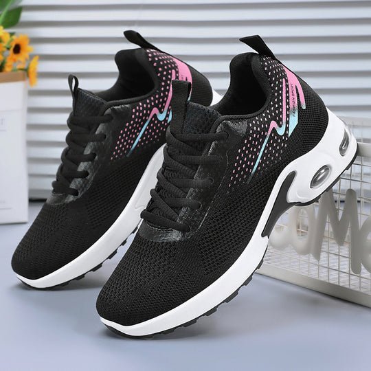 Damen Sportliche Luftpolster Sneakers mit atmungsaktivem Mesh-Obermaterial EB