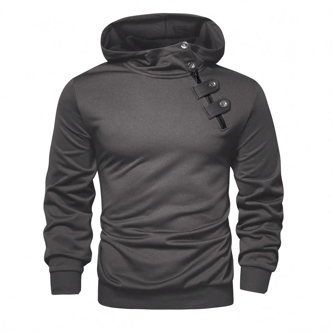 Herren Hoodie mit innovativem Kragen und praktischer Taschenlösung EB