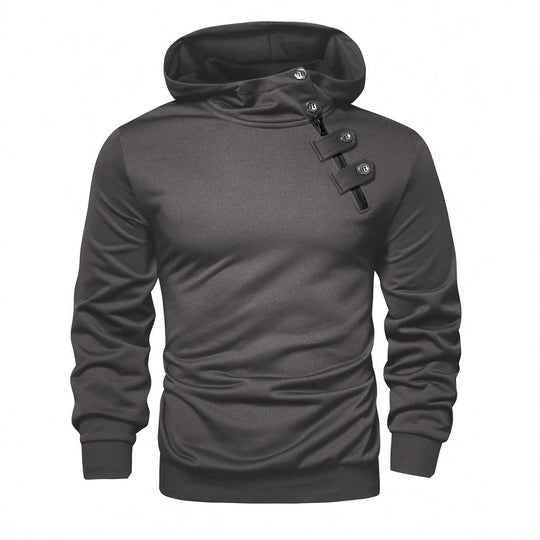 Herren Hoodie mit innovativem Kragen und praktischer Taschenlösung EB