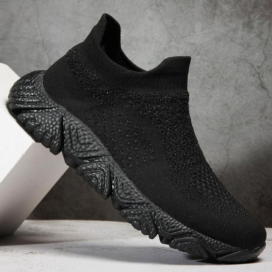 Damen Strick-Sneaker mit hohem Kragen und rutschfester Sohle EB