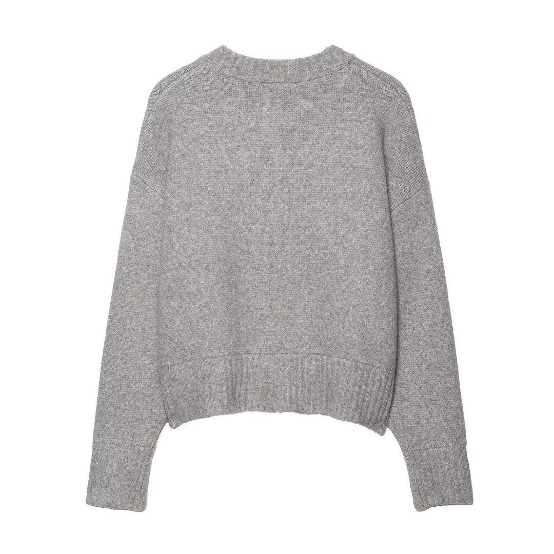 Damen lässiger Strickcardigan mit Knopfdetails EB