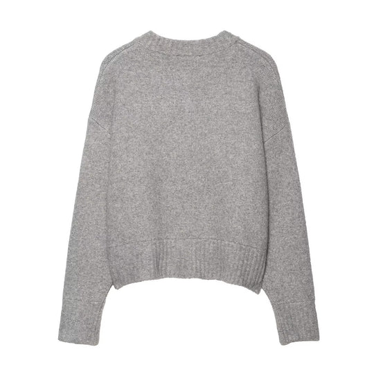 Damen lässiger Strickcardigan mit Knopfdetails EB