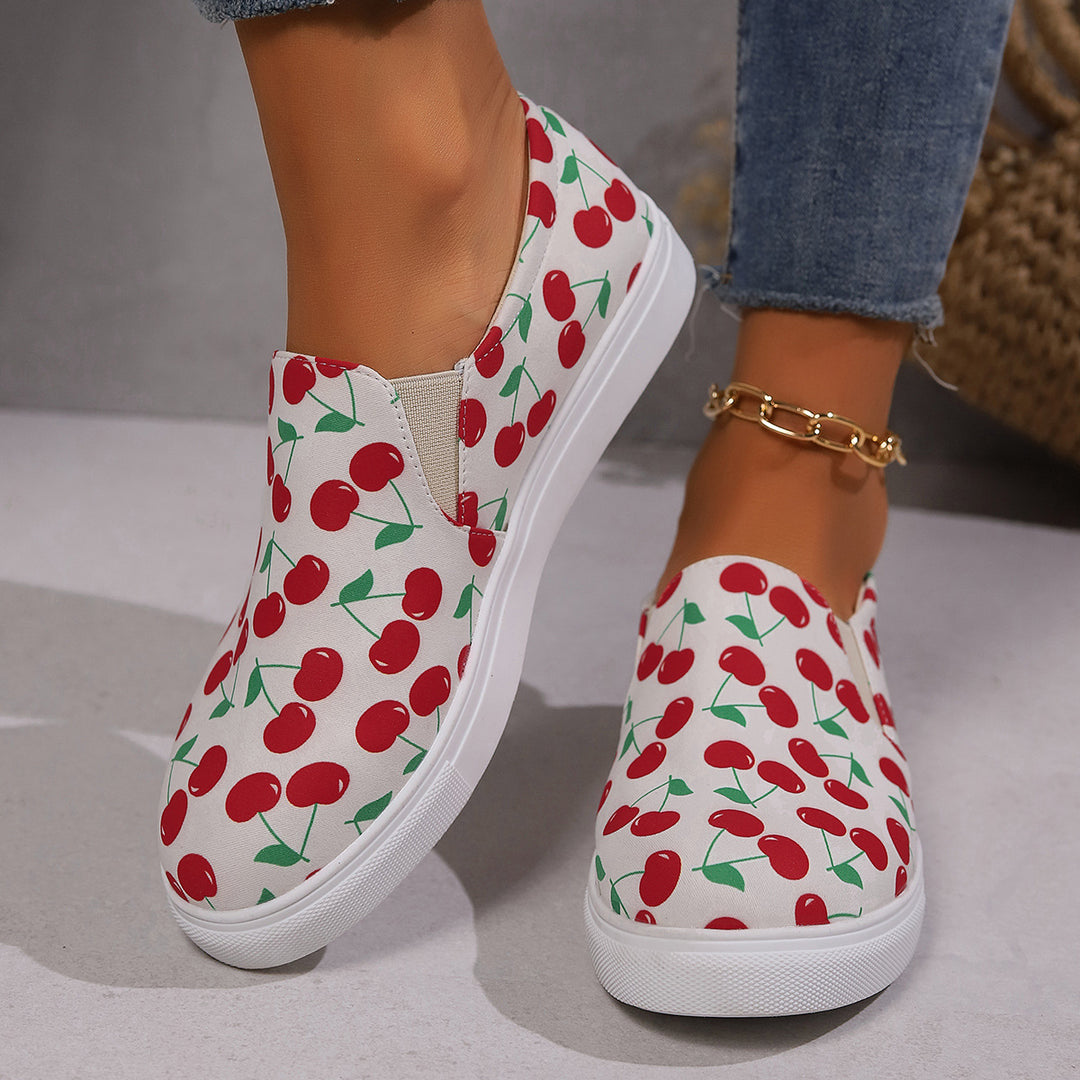 Damen Slip-On Sneakers mit fruchtigem Design EB