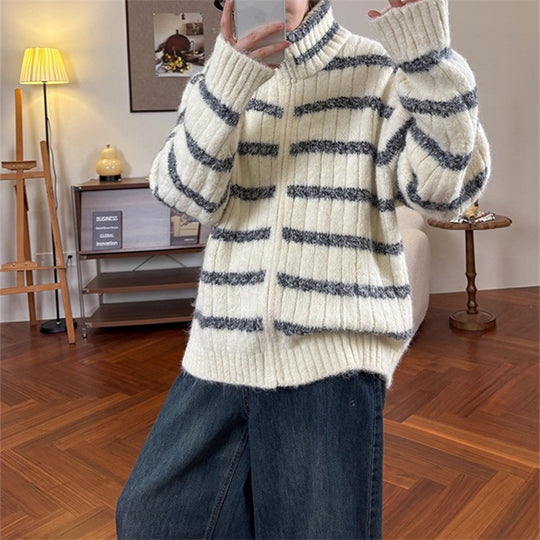 Damen Strickpullover mit hohem Kragen EB