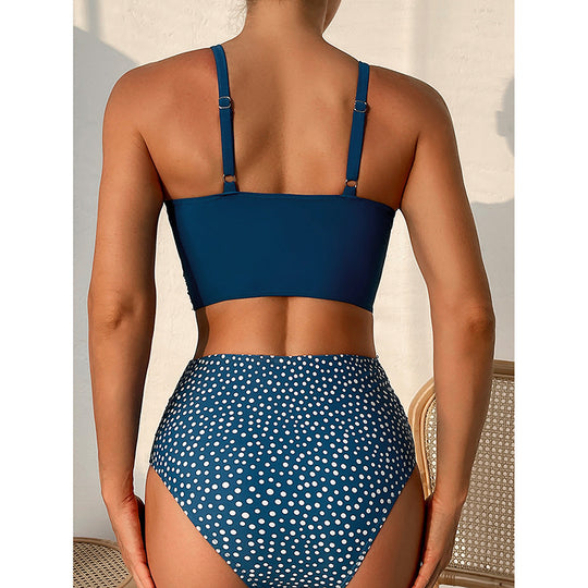 Damen Hochgeschlossener Bikini mit eleganter Raffung EB