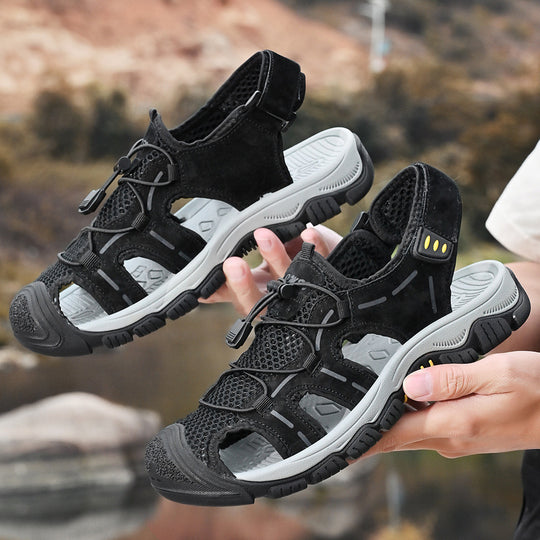 Damen Atmungsaktive Trekking-Sandalen mit stoßdämpfendem Fußbett und verstellbarem Schnellschnürsystem EB
