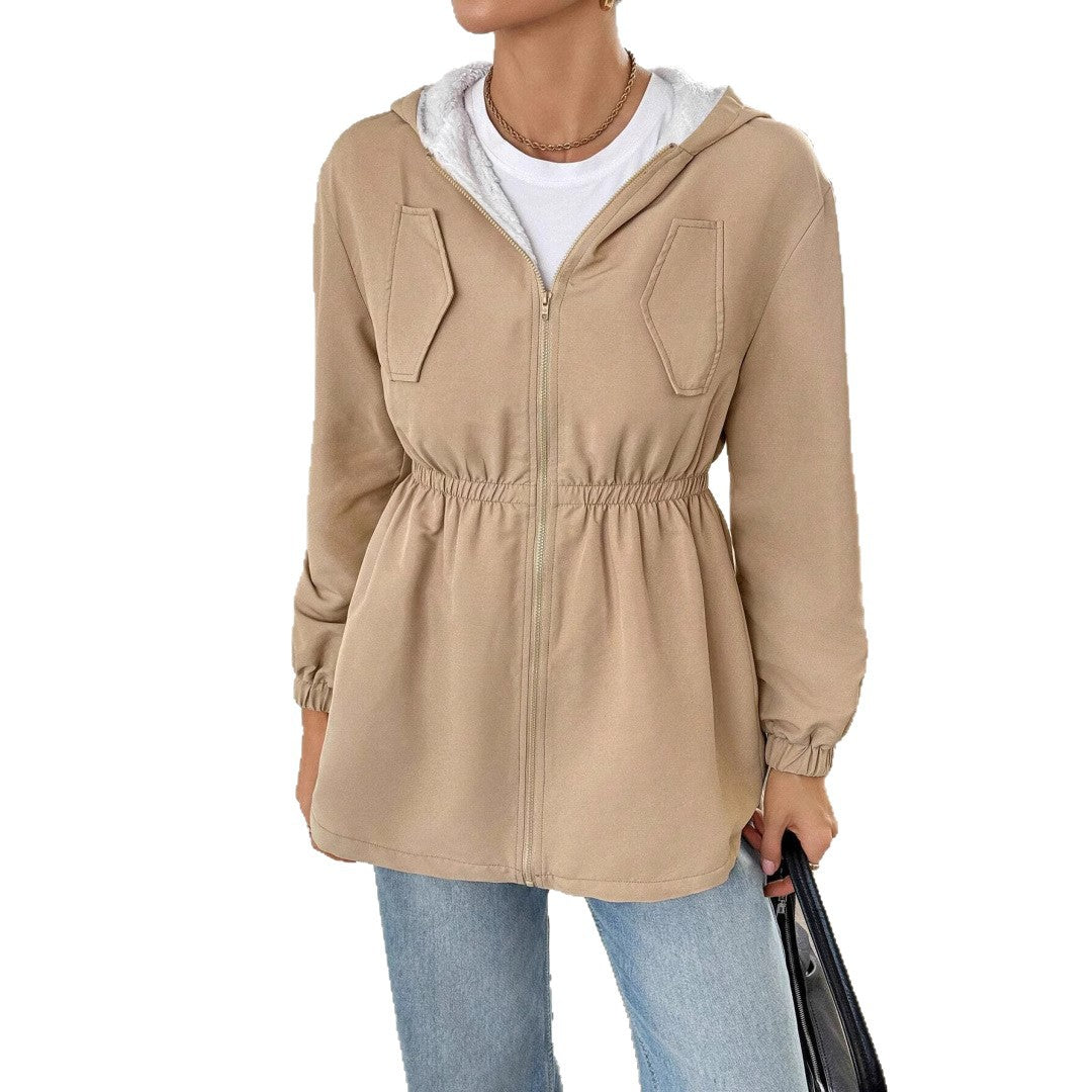 Damen Freizeitjacke mit verstellbarem Bund und Kapuze EB