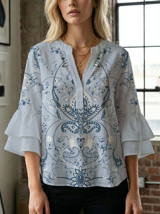 Damen Bluse mit wunderschönen floralem Design EB