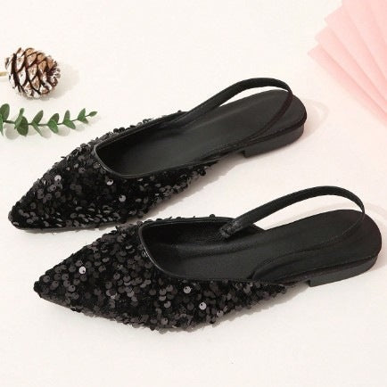 Damen Elegante Slingback-Sandaletten mit glitzernden Pailletten EB