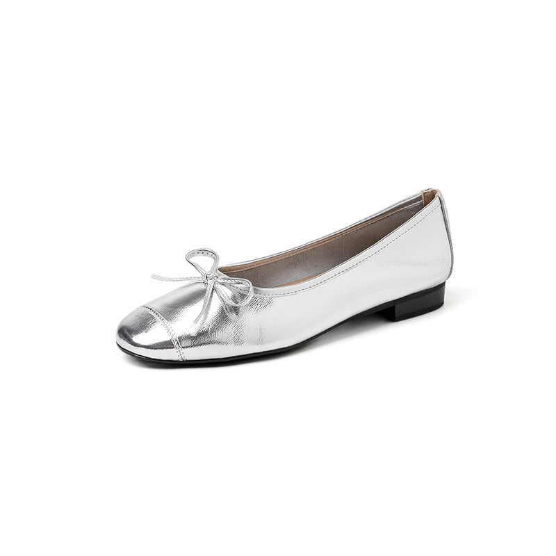 Damen Ballerinas mit elegantem Schleifen-Detail und hochwertiger Glanz-Oberfläche EB