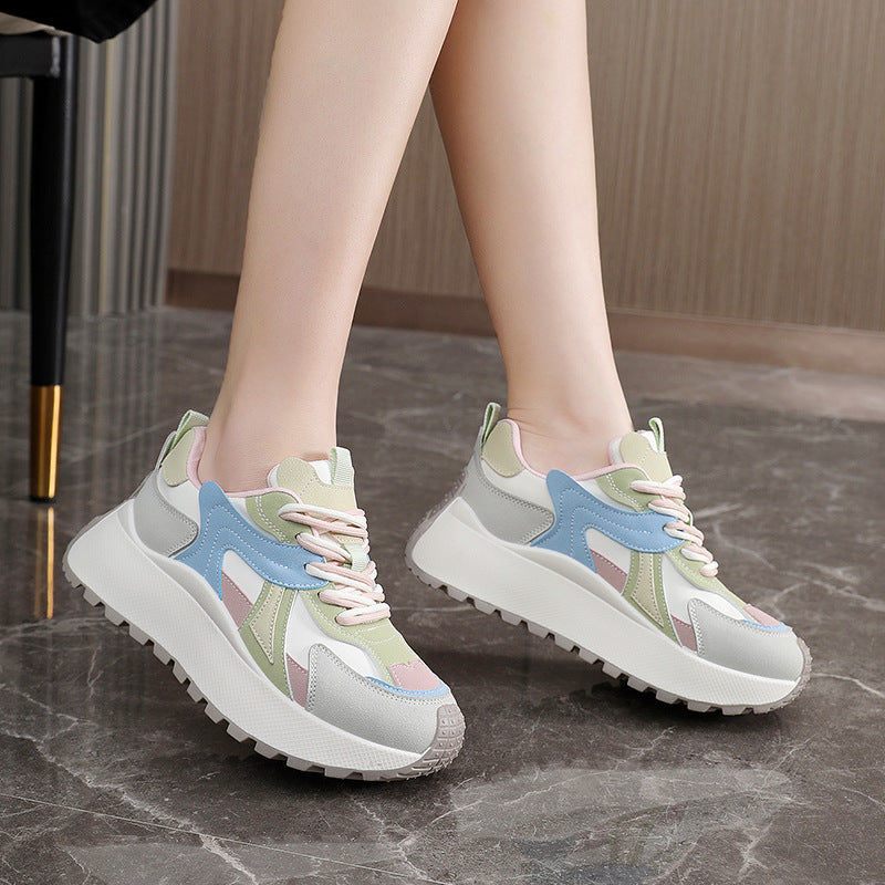 Damen sportliche Chunky Sneakers mit gepolstertem Innenfutter und rutschfester Sohle EB