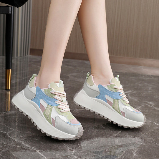 Damen sportliche Chunky Sneakers mit gepolstertem Innenfutter und rutschfester Sohle EB