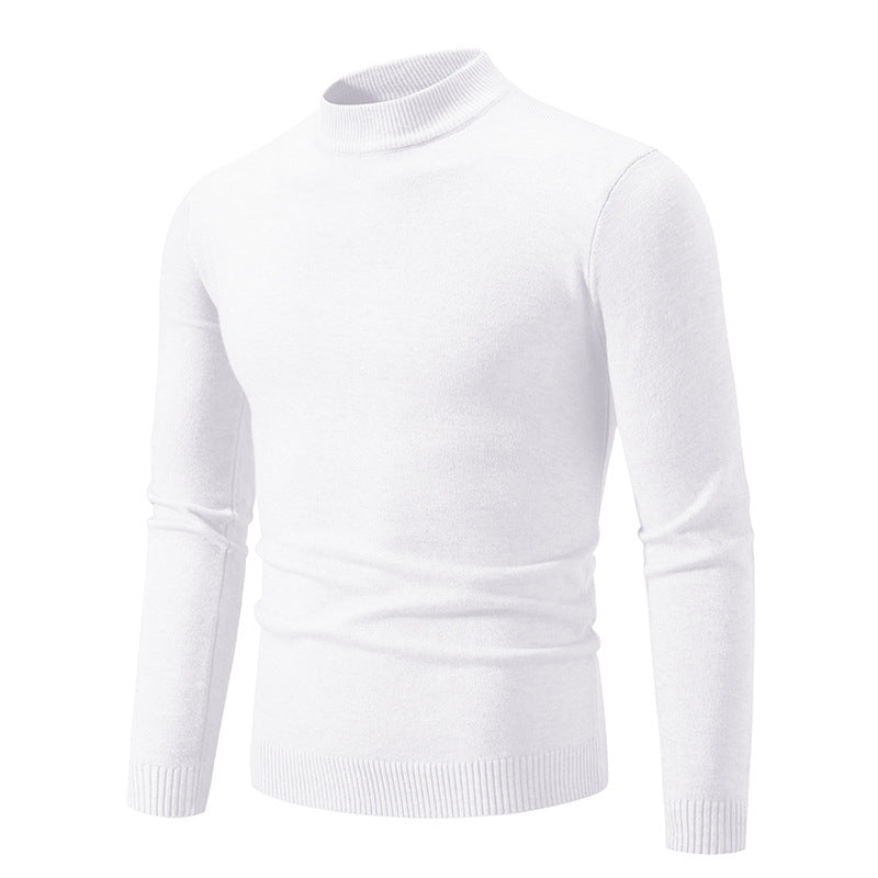 Herren nan taillierter Rollkragenpullover aus feinem Feinstrick mit geripptem Kragen EB
