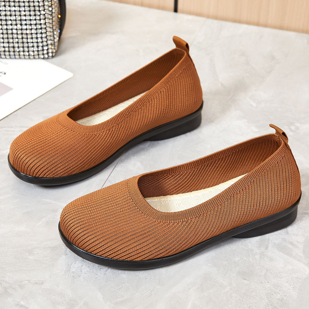 Damen Komfortable Ballerinas mit atmungsaktiver Strickoberfläche EB