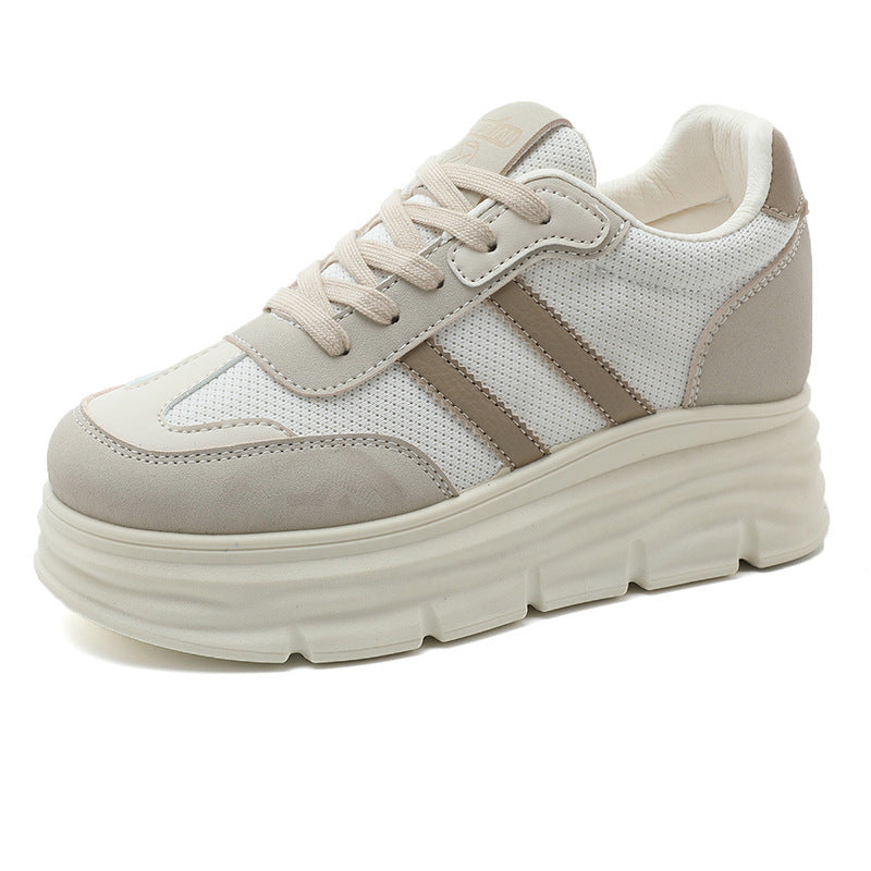 Damen Plateau Sneakers mit atmungsaktivem Mesh-Obermaterial und dämpfender Sohle EB